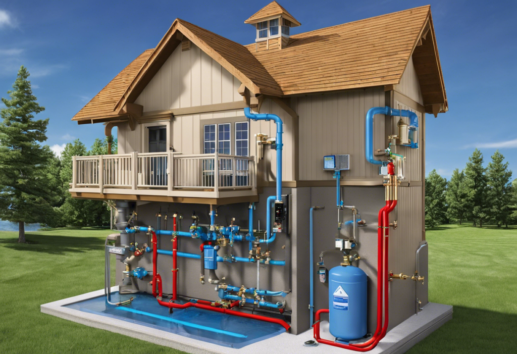 An image of a home water system with a backflow prevention device installed