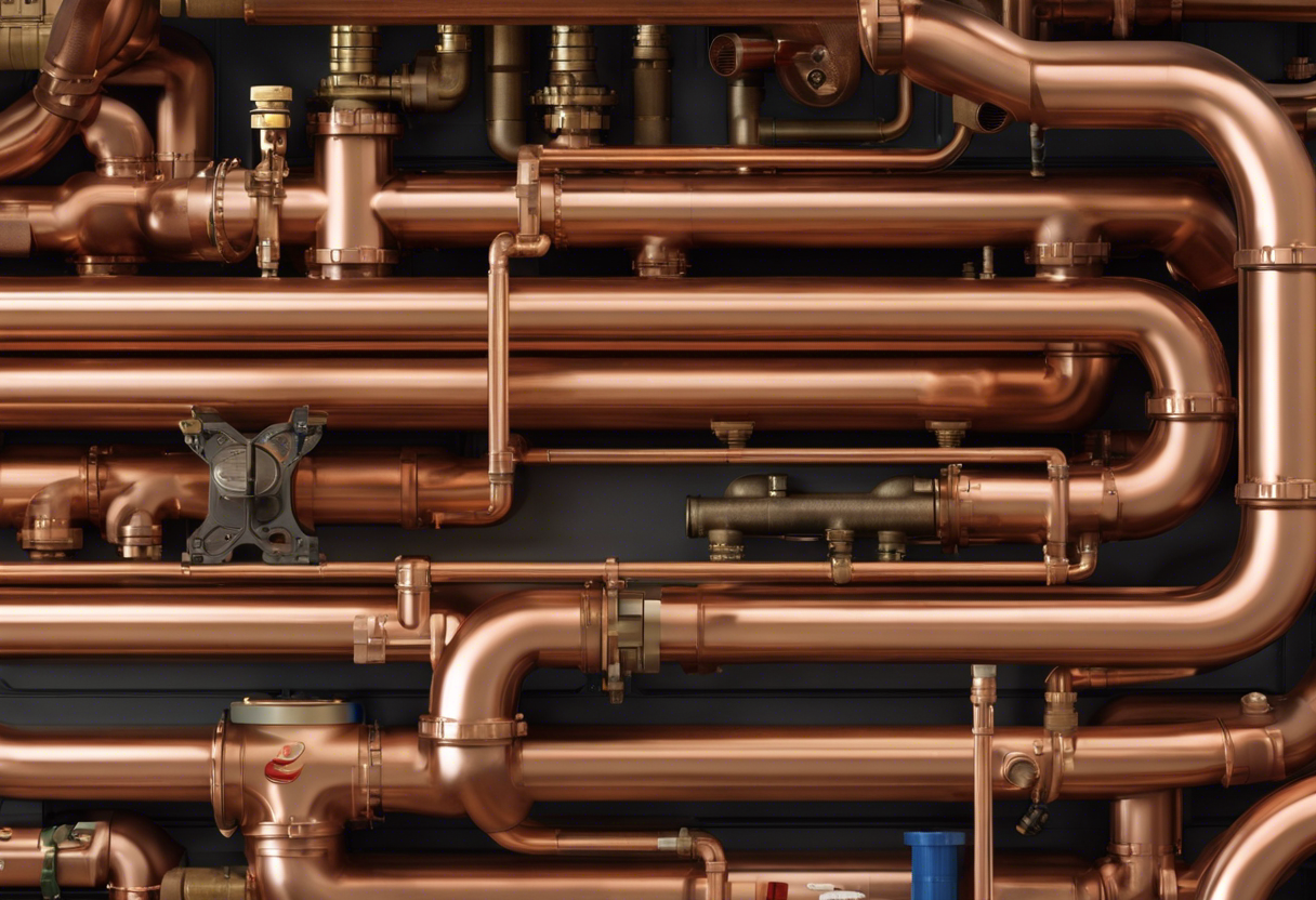 An image that visually compares different plumbing systems, such as traditional copper pipes, PEX piping, and PVC piping, with detailed visual language and no text